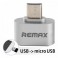 Redukce RA-OTG MicroUSB (M) - USB (F) stříbrná