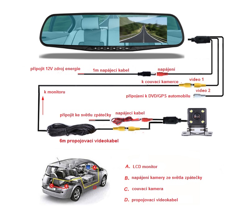 Když zařadíte zpátečku, automaticky se přepne na zobrazení couvací kamery s parkovací linkou pro lepší orientaci.