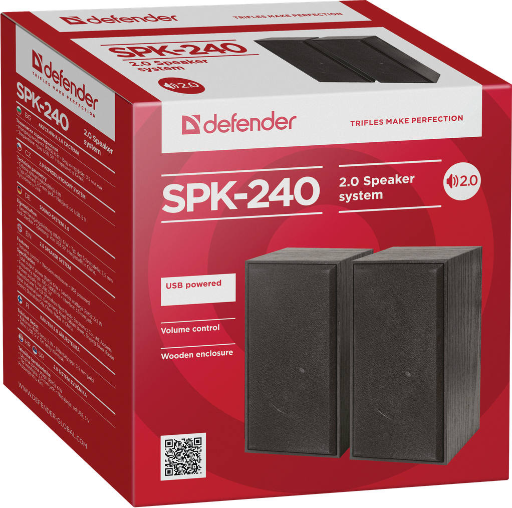 S přenosnými digitálními USB reproduktory Defender 2.0 SPK-240 pro notebook můžete poslouchat hudbu kdekoliv ve vysoké kvalitě. 