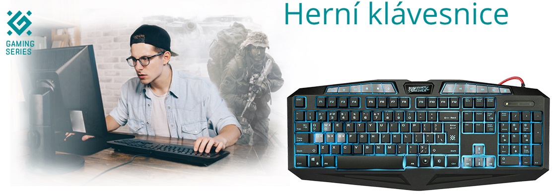 Herní klávesnice jsou speciálně upravené klávesnice pro lepší ovládání počítačových her. U nás si vyberete i herní myš, sluchátka nebo podložky.